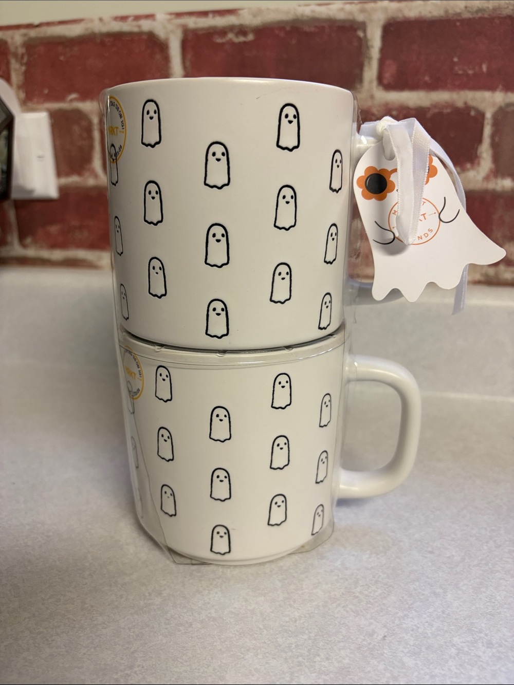 White Ghost Pattern Ceramic Mug Set - market finds (from winners)